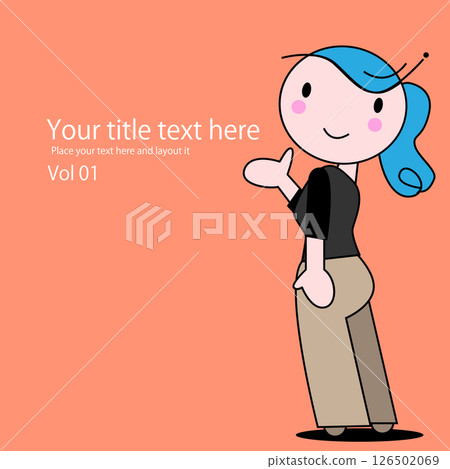 Cute chibi female character, simple illustration Cute chibi female character, simple illustration 126502069