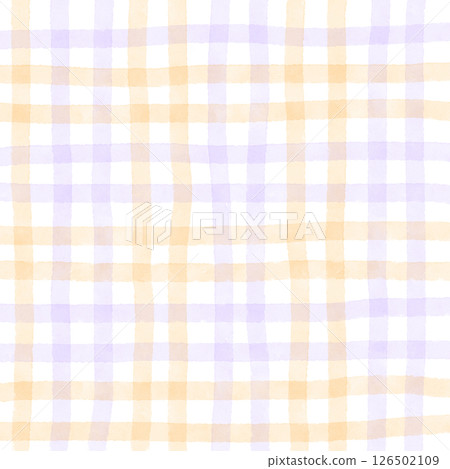 Orange Purple Plaid Gingham Check Hand Drawn Background Pattern Overlay Orange Purple Plaid Gingham Check Hand Drawn Background Pattern Overlay 126502109