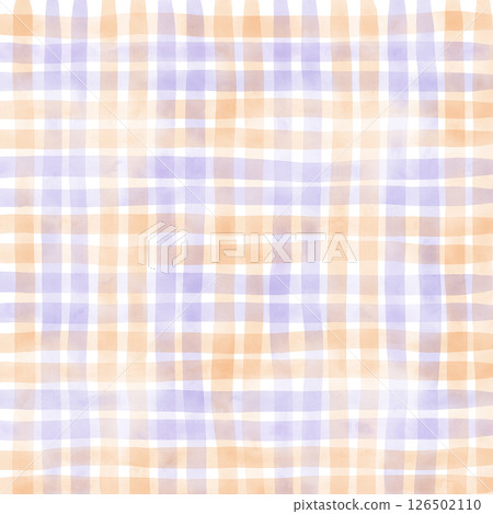 Orange Purple Plaid Gingham Check Hand Drawn Background Pattern Overlay Orange Purple Plaid Gingham Check Hand Drawn Background Pattern Overlay 126502110