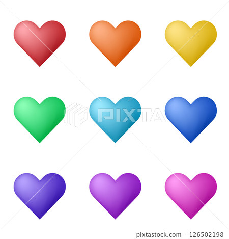 Hand drawn heart shape set Hand drawn heart shape set 126502198