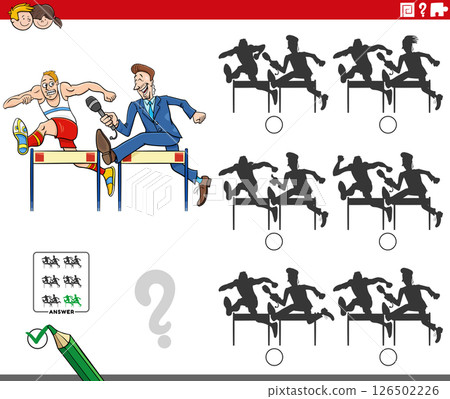 shadow puzzle acyivity with cartoon runner and reporter 126502226