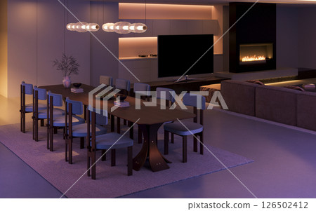 Modern Luxury: Open Concept Interior Modern Luxury: Open Concept Interior 126502412