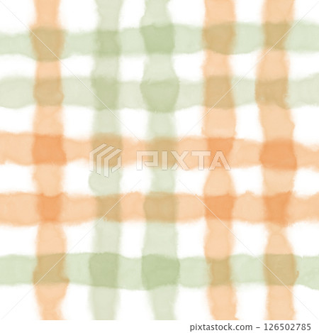 Orange Sage Green Plaid Gingham Check Hand Drawn Background Pattern Overlay Orange Sage Green Plaid Gingham Check Hand Drawn Background Pattern Overlay 126502785