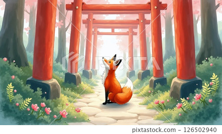 Fox and Torii Fox and Torii 126502940