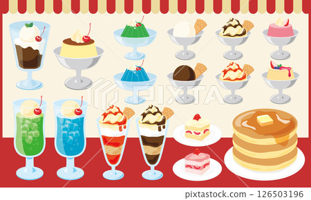 Cafe sweets set_red 126503196