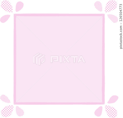Cute pink halftone square frame with drops Cute pink halftone square frame with drops 126504773
