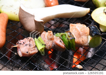Yakitori on the barbecue 126505191