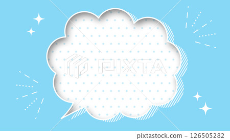 帶有雲朵框架和爆裂線條的流行背景 126505282