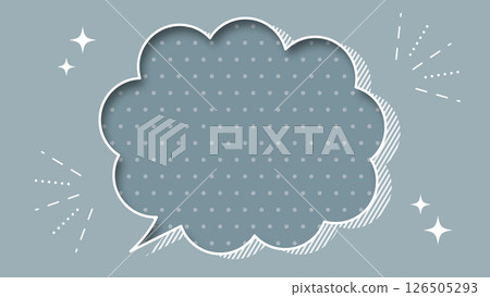 A pop background with a cloud frame and bursting lines 126505293