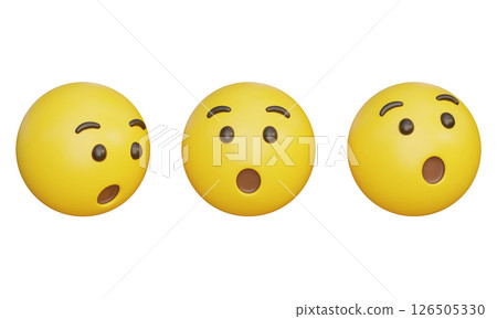 surprised face emoji emoticon 3D Icon surprised face emoji emoticon 3D Icon 126505330