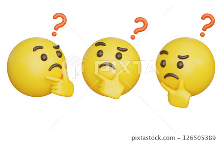 doubt face emoji emoticon 3D Icon doubt face emoji emoticon 3D Icon 126505389
