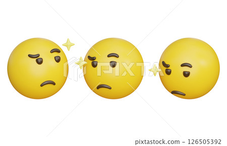 doubt face emoji emoticon 3D Icon doubt face emoji emoticon 3D Icon 126505392