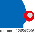 Osaka EXPO Expo style blue and red illustration frame vector background 28 126505396