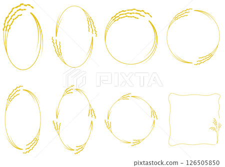Rice ear wreath frame set Gold version 126505850