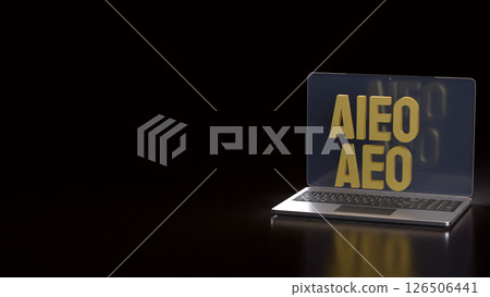 The AEO and AIEO on notebook for technology concept 3d Rendering. 126506441