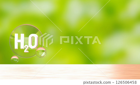 The H2O in bubble for ECO concept 3d Rendering. The H2O in bubble for ECO concept 3d Rendering. 126506458