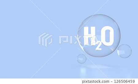 The H2O in bubble for ECO concept 3d Rendering. The H2O in bubble for ECO concept 3d Rendering. 126506459