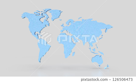 The Blue world map for travel or Business concept 3d Rendering. 126506473