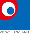Osaka EXPO Expo style blue and red illustration frame vector background 31 126506604