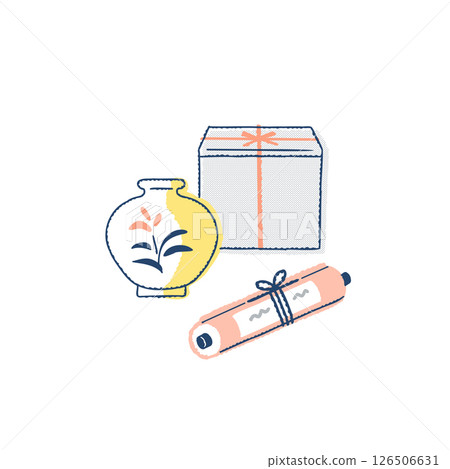 捲軸、花瓶和各種古董 126506631