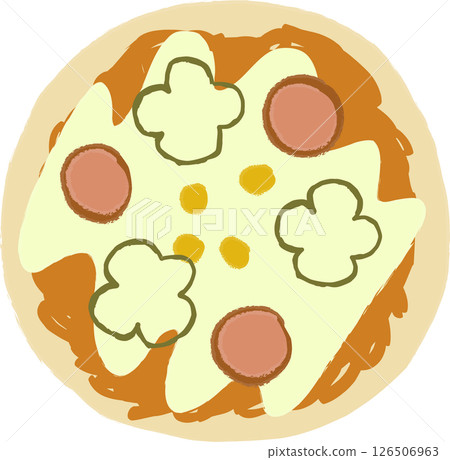 簡單的披薩麵包插圖 126506963