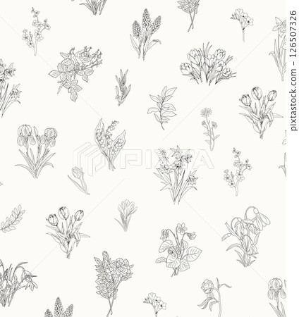 Creative Hand Drawn Floral and Scrollwork Pattern Illustrations Creative Hand Drawn Floral and Scrollwork Pattern Illustrations 126507326