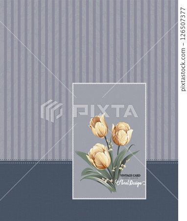 Elegant Hand Painted Curly Flower Motif Art Compositions 126507377