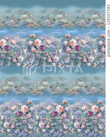 Elegant Hand Painted Curly Flower Motif Art Compositions Elegant Hand Painted Curly Flower Motif Art Compositions 126507393