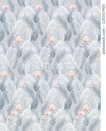 Elegant Hand Painted Curly Flower Motif Art Compositions 126507400