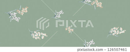 Elegant Hand Painted Curly Flower Motif Art Compositions Elegant Hand Painted Curly Flower Motif Art Compositions 126507461