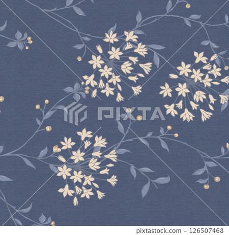 Elegant Hand Painted Curly Flower Motif Art Compositions Elegant Hand Painted Curly Flower Motif Art Compositions 126507468