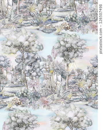 Whimsical Handmade Scroll Floral Design Sketch Graphics Whimsical Handmade Scroll Floral Design Sketch Graphics 126507498
