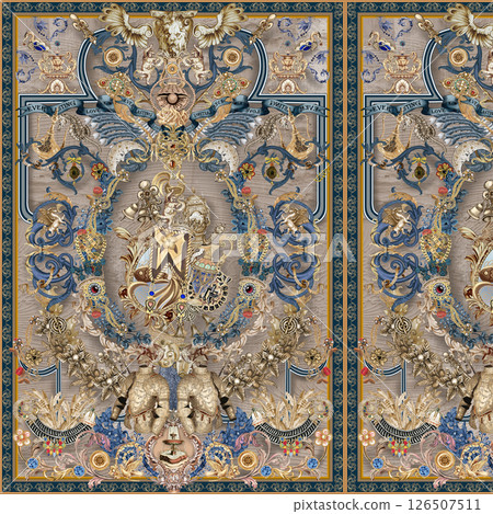 Whimsical Handmade Scroll Floral Design Sketch Graphics 126507511