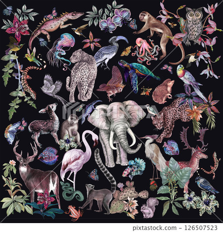 Whimsical Handmade Scroll Floral Design Sketch Graphics Whimsical Handmade Scroll Floral Design Sketch Graphics 126507523