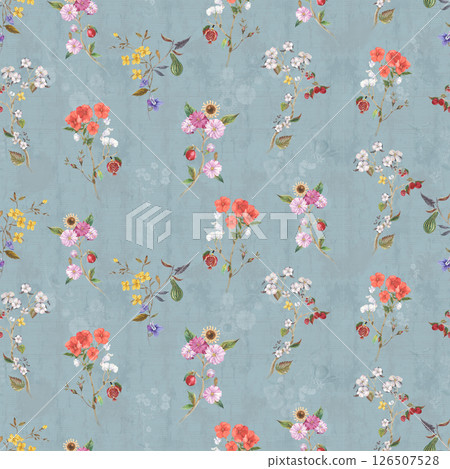 Whimsical Handmade Scroll Floral Design Sketch Graphics 126507528