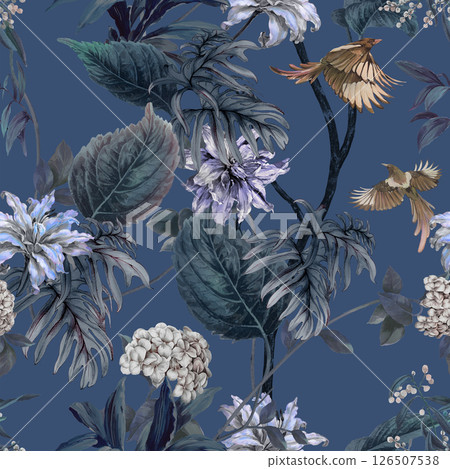 Whimsical Handmade Scroll Floral Design Sketch Graphics 126507538