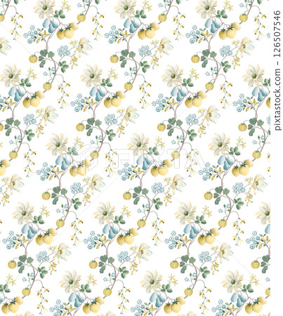 Whimsical Handmade Scroll Floral Design Sketch Graphics 126507546