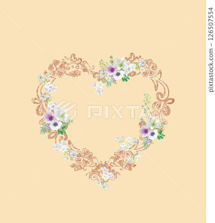 Whimsical Handmade Scroll Floral Design Sketch Graphics 126507554