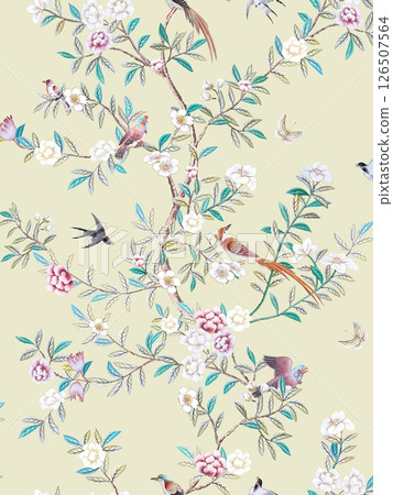 Whimsical Handmade Scroll Floral Design Sketch Graphics Whimsical Handmade Scroll Floral Design Sketch Graphics 126507564