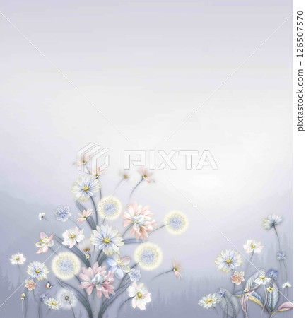 Whimsical Handmade Scroll Floral Design Sketch Graphics 126507570