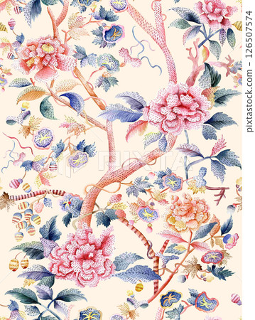 Whimsical Handmade Scroll Floral Design Sketch Graphics Whimsical Handmade Scroll Floral Design Sketch Graphics 126507574