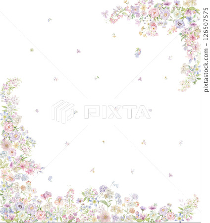 Whimsical Handmade Scroll Floral Design Sketch Graphics 126507575