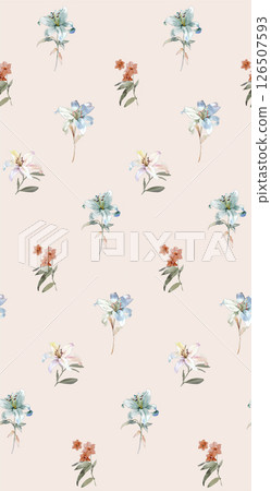 Whimsical Handmade Scroll Floral Design Sketch Graphics 126507593