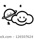 Cute outline design tattoo 126507624