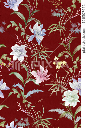 Unique Hand Illustrated Curly Floral and Scroll Motif Works Unique Hand Illustrated Curly Floral and Scroll Motif Works 126507651