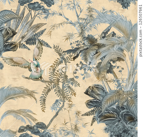 Unique Hand Illustrated Curly Floral and Scroll Motif Works 126507661