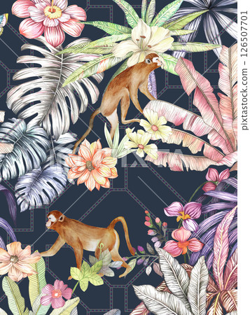 Unique Hand Illustrated Curly Floral and Scroll Motif Works Unique Hand Illustrated Curly Floral and Scroll Motif Works 126507701