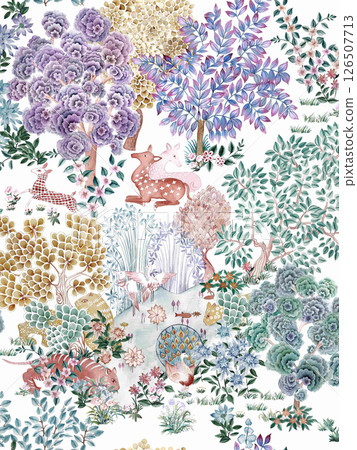 Unique Hand Illustrated Curly Floral and Scroll Motif Works Unique Hand Illustrated Curly Floral and Scroll Motif Works 126507713