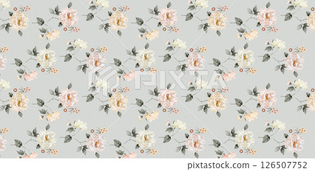 Exquisite Hand Rendered Flower Scroll Pattern Creations 126507752