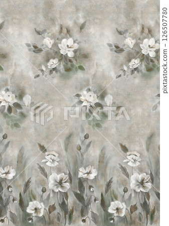 Exquisite Hand Rendered Flower Scroll Pattern Creations 126507780